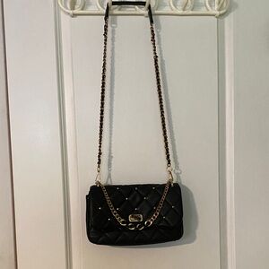 Black Quilted Chain Shoulder Bag by Badgley Mischika